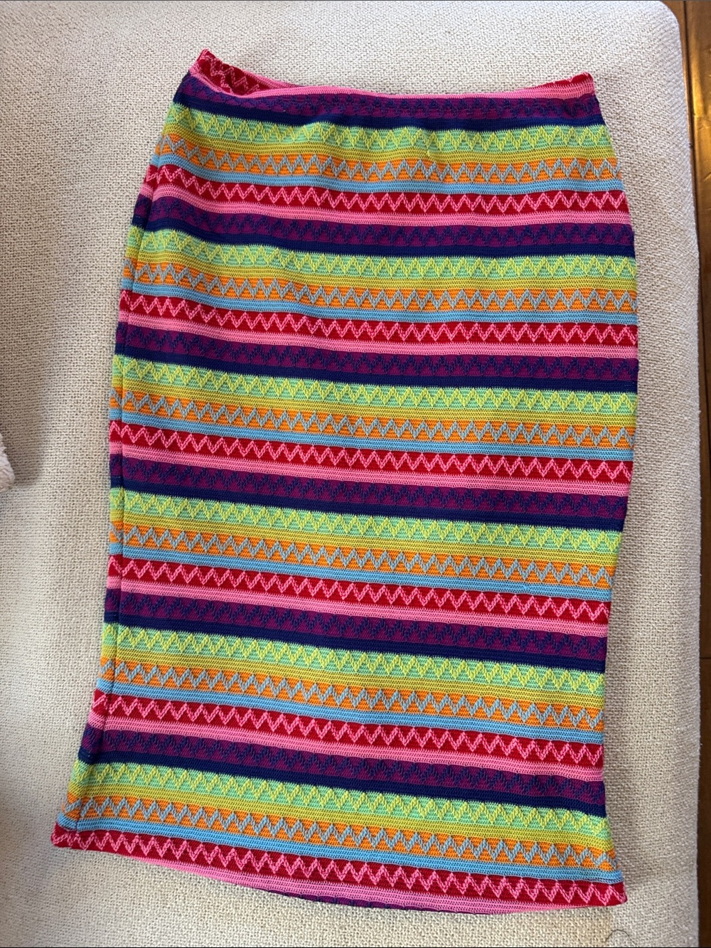 Bisou Bisou Multicolor Striped Knit Pencil Skirt - small